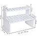 WINGOFFLY 2 Tier Tabletop Wooden Plant Stand Decorative Planter Holder Desktop Flower Pot Shelf Rack for Office Home 15.7″L x 8.25″W x 11.8″H(White)thumb 2