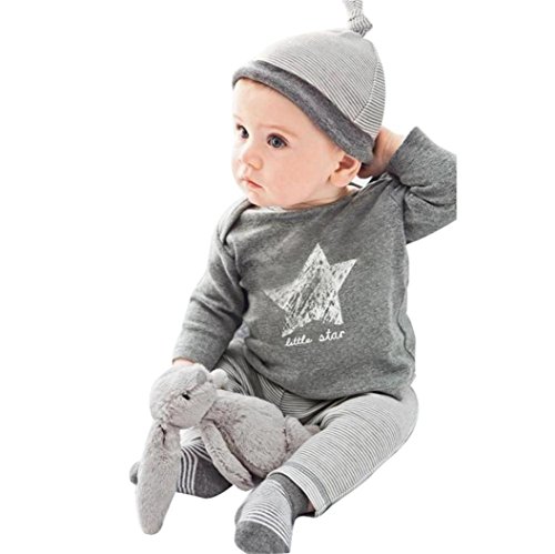 Malloom New Fashion Baby Cotton Clothing Sets Baby Boy Set Hat+T-shirt+Pants 3 Pcs