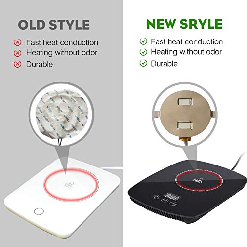 YEOSEN Beve Coffee Mug Desk with Heating Function 25 Watt Electric Beverage Warmer with Adjustable Temperature 131℉/ 55℃or 176℉/ 80℃, 1, red - Thumbnail 4