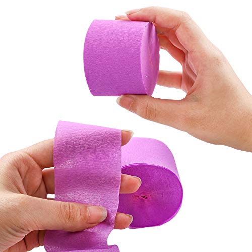 image for RUBFAC 12 Rolls Crepe Paper Streamers Mermaid Colors, Lavender, Purple