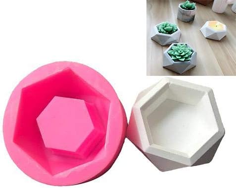 Diamond Shaped Surface Succulent Plant Flower Pot Silicone Mold DIY Ashtray Candle Holder Mould (4 Pcs)