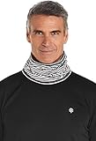 Coolibar UPF 50+ Unisex Sun Gaiter - Sun Protective (Small/Medium- Fine White/Black Stripe)