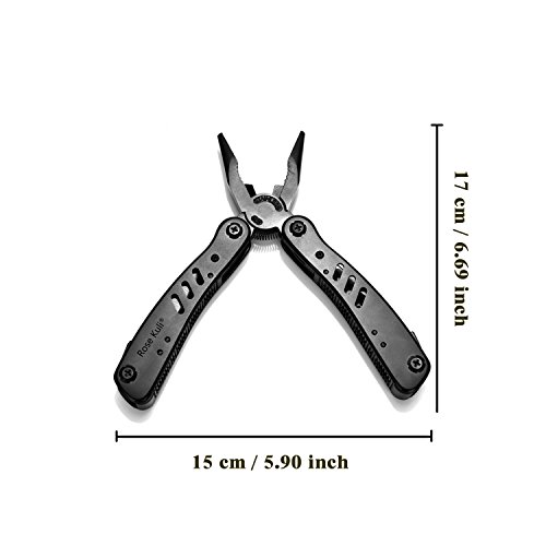 Rose Kuli Multitool Knife Pliers 12 in 1 Portable Pocket Multifunctional Multi Tools with Folding Saw Wire Cutter Mini Screwdrivers Set For Outdoor Camping Survival