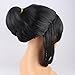 WeKen Black Hair Cosplay Wig with High Ponytail Straight Synthetic Wig with Claw Ponytail