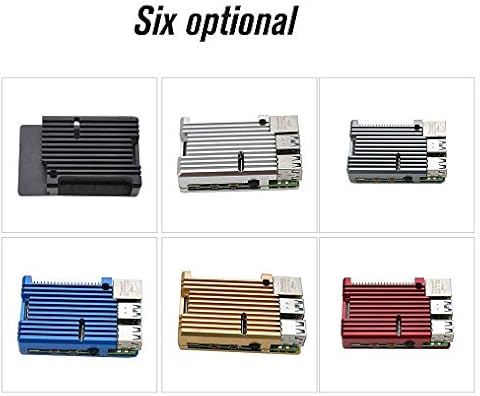 IBISHITAOXUNBAIHUOD Raspberry Pi 4 Modelo B Caja de aleación de Aluminio CNC Carcasa de Armadura metálica con disipadores de Calor para Ventiladores Raspberry Pi 4B-NO