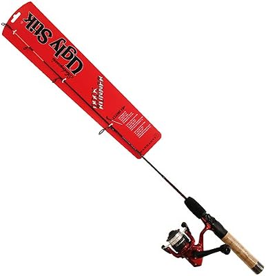 Ugly Stik 3’ Dock Runner Spinning Fishing Rod and Reel Spinning Combo, Ugly Tech Construction with Clear Tip Design, 3’ 1-Piece Medium Fast Action Rod