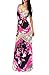 Hawaiian Fashion Print Women's Long Short Sleeve Tie Wrap Waist Maxi Dress