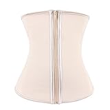 Lover-Beauty Women's Zipper Latex Workout Corset Waist Training Cincher