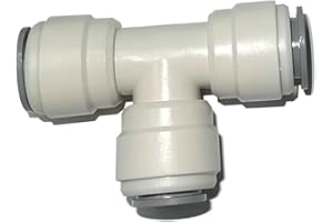YZMSZ Acetal Copolymer 1/2" Tube OD (12.7mm) Tube Fitting, Union Tee Connector, Push to connect for RO water filter system parts (pack of 5)