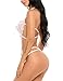 Avidlove Women Deep V Halter Lingerie Teddy One Piece Bodysuit Lace Babydoll White L