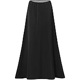 MISSCHEN Women's High Waisted Satin Maxi Skirt - Silky Bias Cut Long A-Line Skirt with Elastic Waist for Wedding Evening