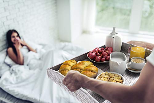 image for Comfify Rustic Wooden Serving Trays with Handle – Set of 3 – Large