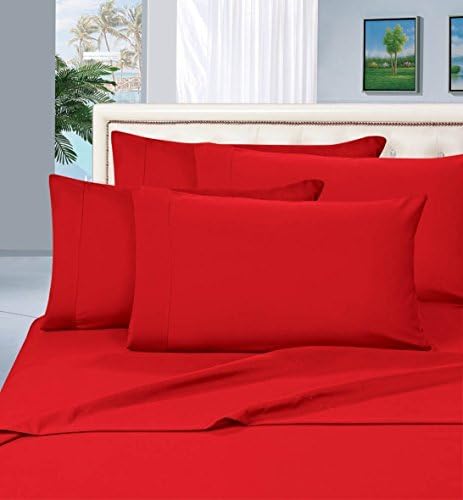 Sheet Set Comfort Egyptian 1800 Count 4 Piece Deep Pocket Bed (California King, Holiday Red)