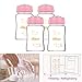 Matyz 4-Pack Breast Milk Collection Bottles (Pink, 6 Oz Each) - No BPA Glass Milk Storage Bottles with Lids - Suitable for Philips Avent & Medela Spectra Pumps