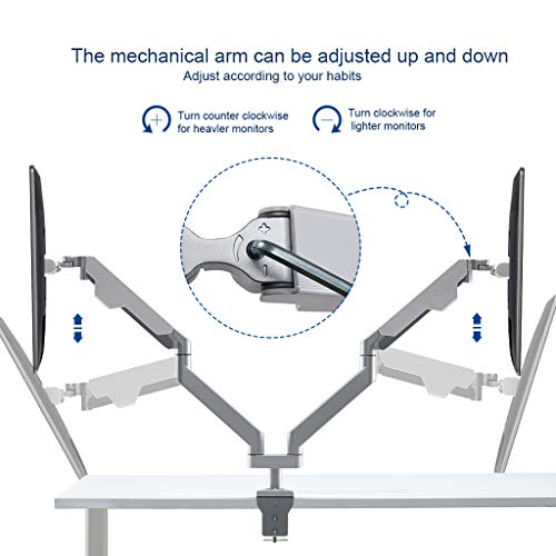 Sunon Dual Monitor Mount Stand,Full Motion Adjustable Aluminum Gas