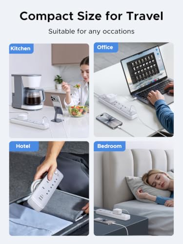 UGREEN GaN 6-in-1 Surge Protector Power Strip with PD30W USB-C (2A1C), Overload/Short-Circuit/Overheat Protection Extension Cord with 3 AC Outlet, UK Plugs with 2M Lead for Home Office Travel, etc