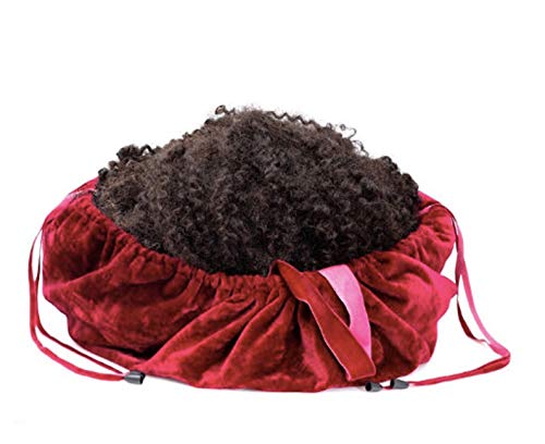 Satin Lined Wig Travel Bag Wig Suitcase, Wig Bag, Wig Accessory, Hair Bag, Hair Storage, Hair Extension Bag, Satin Hair Bag,Satin Wig Bag (Wine Red)