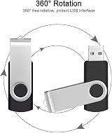 FEBNISCTE 32GB USB 2.0 Flash Drive Pen Drive Swivel Black Memory Stick 10 Pack view 2