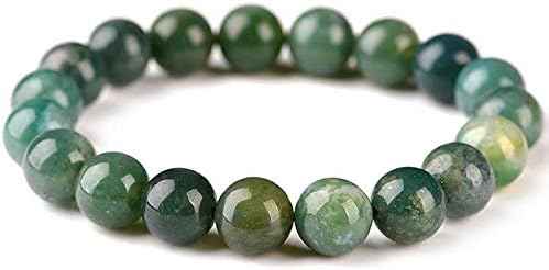 Mkxiaowei Gorgeous natural aquatic agate Jade Marrow single ring bracelet men and women green lovers hand strings