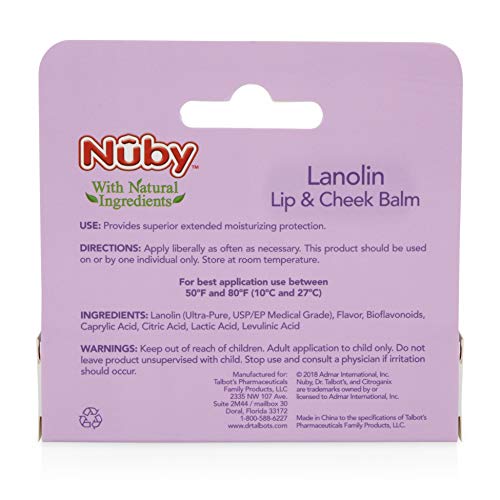 Dr. Talbot's Lanolin Lip & Cheek Balm for Baby by Nuby, Naturally