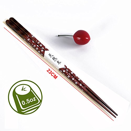Youmi Japanese Natural Wood Chopstick Set Reusable Classic Style Chopsticks 5 Pairs Gift Set - Thumbnail 3