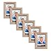 Icona Bay 4x6 Picture Frames 6 Pack (4 x 6, Weathered Oak Wood Finish), Picture Frame Set for Wall or Table Top, Cherished Memories Collection