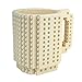 Build-On Brick Mug - 12oz White Mug Set DIY Blocks Cup Building Toy Cup Party Supply Drinkware
