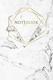 Notebook: Marble + Gold Journal | 120 College-ruled Pages Notebook | 6 X 9 Marble & Gold Perfect Bou by 