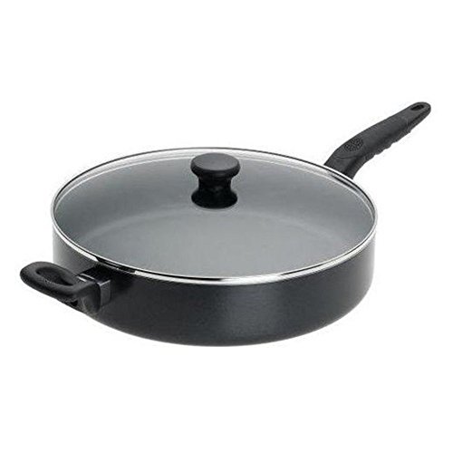 Mirro Get A Grip Aluminum Nonstick 12Inch Jumbo Cooker Deep Fry Pan/Saute Pan with Glass Lid