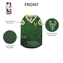 Pets First NBA MILWAUKEE BUCKS DOG Jersey, Large