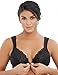 Glamorise Women's Plus-Size Elegance Front-Close Lace Underwire Bra, Black, 40D