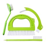 4 Pack Tile Brushes Grout Cleaner, Joint Scrubber for Deep Cleaning, Great Cleaning Brushes for Grout, Floor, Shower, Kitchen, Door Track, Stove Tops