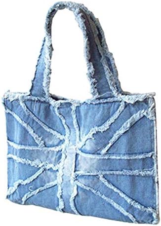 Womens Canvas Shoulder Handbag Fashion Denim Retro Tote Purse Shoulder Bags Messenger Bag