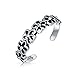 Daisy Flowers Open Cut Out Oxidized Midi Band Toe Ring For Women .925 Silver Sterling Adjustable