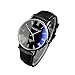 Pandaie Watch Luxury Fashion Faux Leather Mens Quartz Analog Watch Watches Black