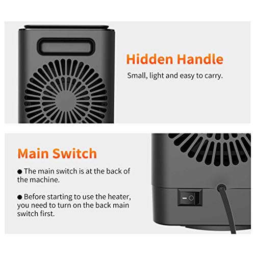 Kloudi Heater, Space Heater, Portable Electric Oscillating Heater with  Over-Heat Protection and Tip-Over Prote