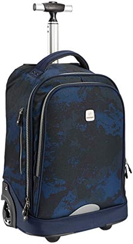 WEISHENGDA 18 inches Wheeled Rolling Backpack for Business Adults and School Students Books Travel Bag, Blue Printing