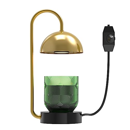 poukaran Candle Warmer Lamp, Dimmable Candle Light Warmer, Electric Candle Melter, Compatible with Large Size Candles Jar, Aromatic Holders for Home Decoration, A Great Gift for Christmas Day, Gold