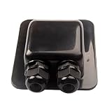 Link Solar Weatherproof ABS Solar Double Cable Entry Gland,Curved Cable Connector for All Cable Types 2mm² to 6mm² for Rv, Campervan, Boat (Black)
