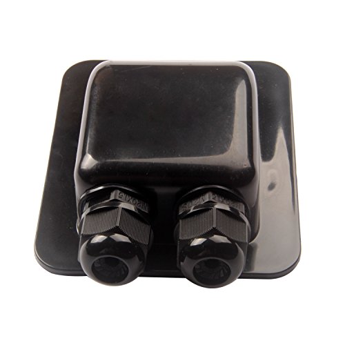 Link Solar Weatherproof ABS Solar Double Cable Entry Gland,Curved Cable Connector for All Cable Types 2mm² to 6mm² for Rv, Campervan, Boat (Black)