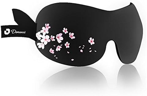 3D Ultra Nature Soft Silk Cherry Blossoms Sleep Eye Mask Super Smooth Blindfold Universal Type Adjustable Strap to Fit Most Sizes Sleeping for Travelers and Kids