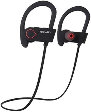 tapaudio Sweat Proof Bluetooth Headphones with Noise Cancelling Microphone,Wireless in Ear Earbuds,Sports Earphones,Ergonomic Ear Loops with up to 33ft(10m) Operating Range and 180 hrs Standby Time