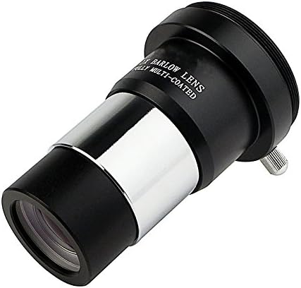 1.25" 2x Barlow Lens Metal with M42x0.75 Thread Camera Interface for Telescopes