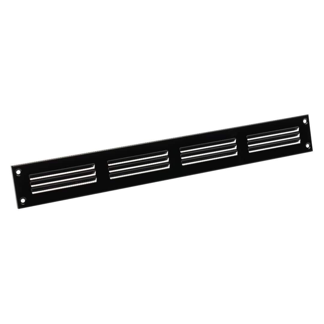 Generic Black Metal Air Vent Grille 400 x 50 mm 16 x 2"