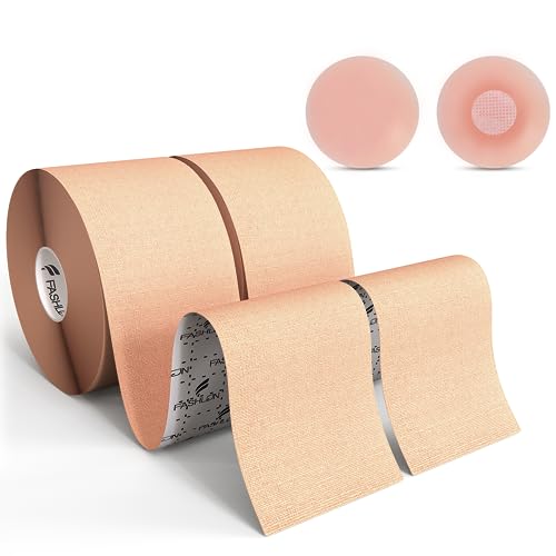 FASHLON Boob Tape (2-Roll, Safe for Sensitive Skin, Fits A-DD Cups), Boobtape for Large Breasts, Breast Tape Lift, Premium Breast Lift Tape, Body Tape for Breast, Boobytape for Breast Lift