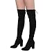 Beston FD19 Women's Over The Knee Drawstring Block Heel Boots Full Size Small