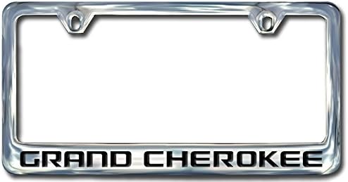 Jeep Grand Cherokee Stainless Steel License Plate Frame, block lettering