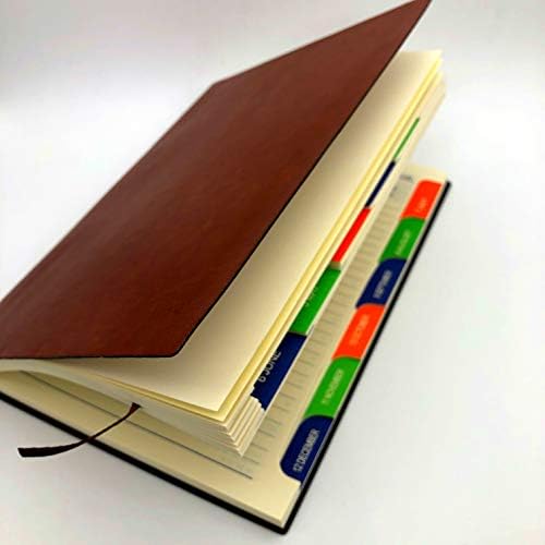 Diary 2019, Address Book Quality Hardcover Notebook Notepad - A5 Classic Notebook YIMO PU Leather Notebook, Valentine's Day Gifts Birthday Wedding Anniversary Presents for Friends(Brown)