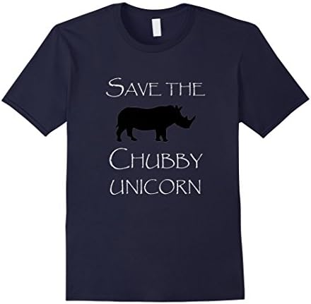 Mens Save the Chubby Unicorn - Silly Rhino T-shirt Large Navy