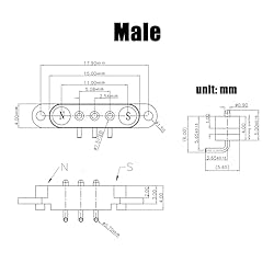 2 Pair Magnetic Bend Pogo Pin Connector with